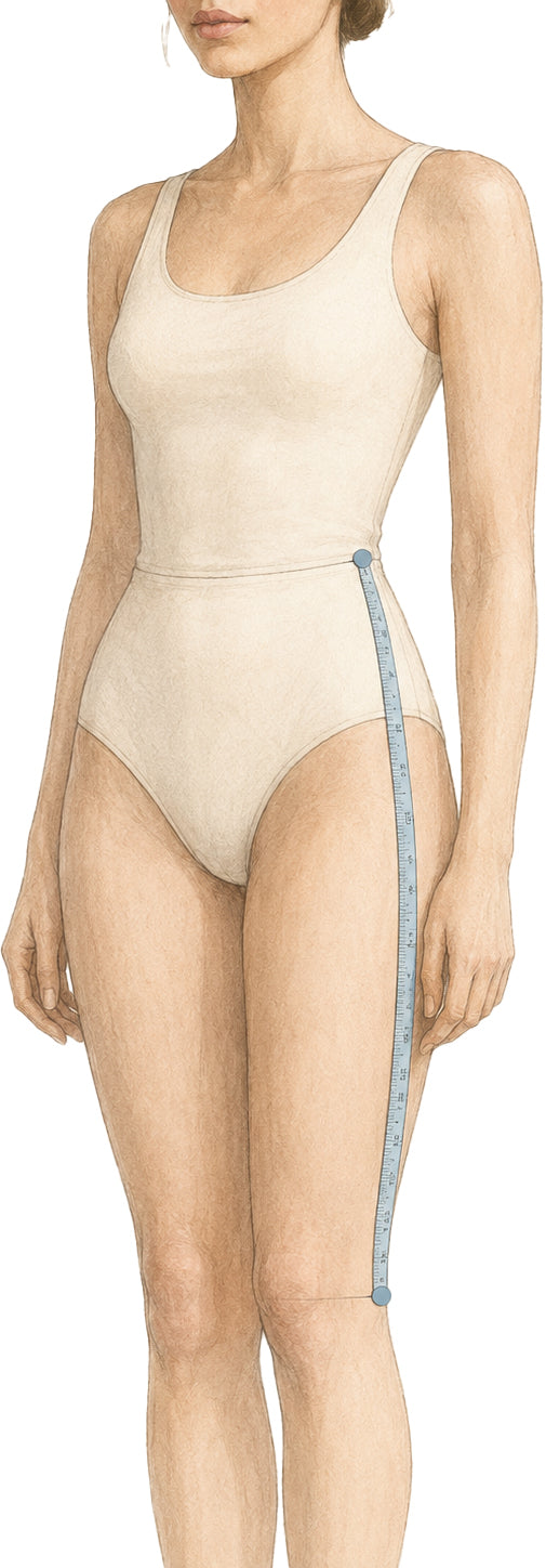 Waist-to-knee measurement guide